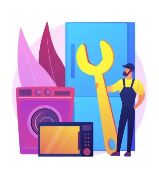 Repair of household appliances abstract concept vector illustration. Repair of household appliances